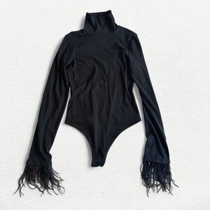 WAYF Feathered & Ribbed Bodysuit
